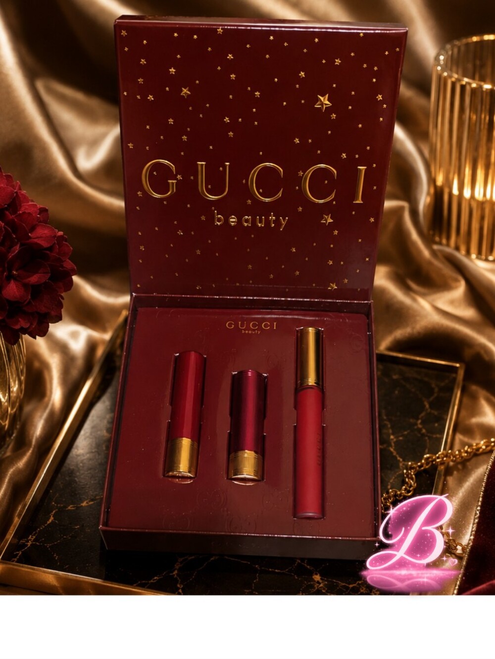 Gucci 509 Rosso Ancora lipstick trio gift set - NIB